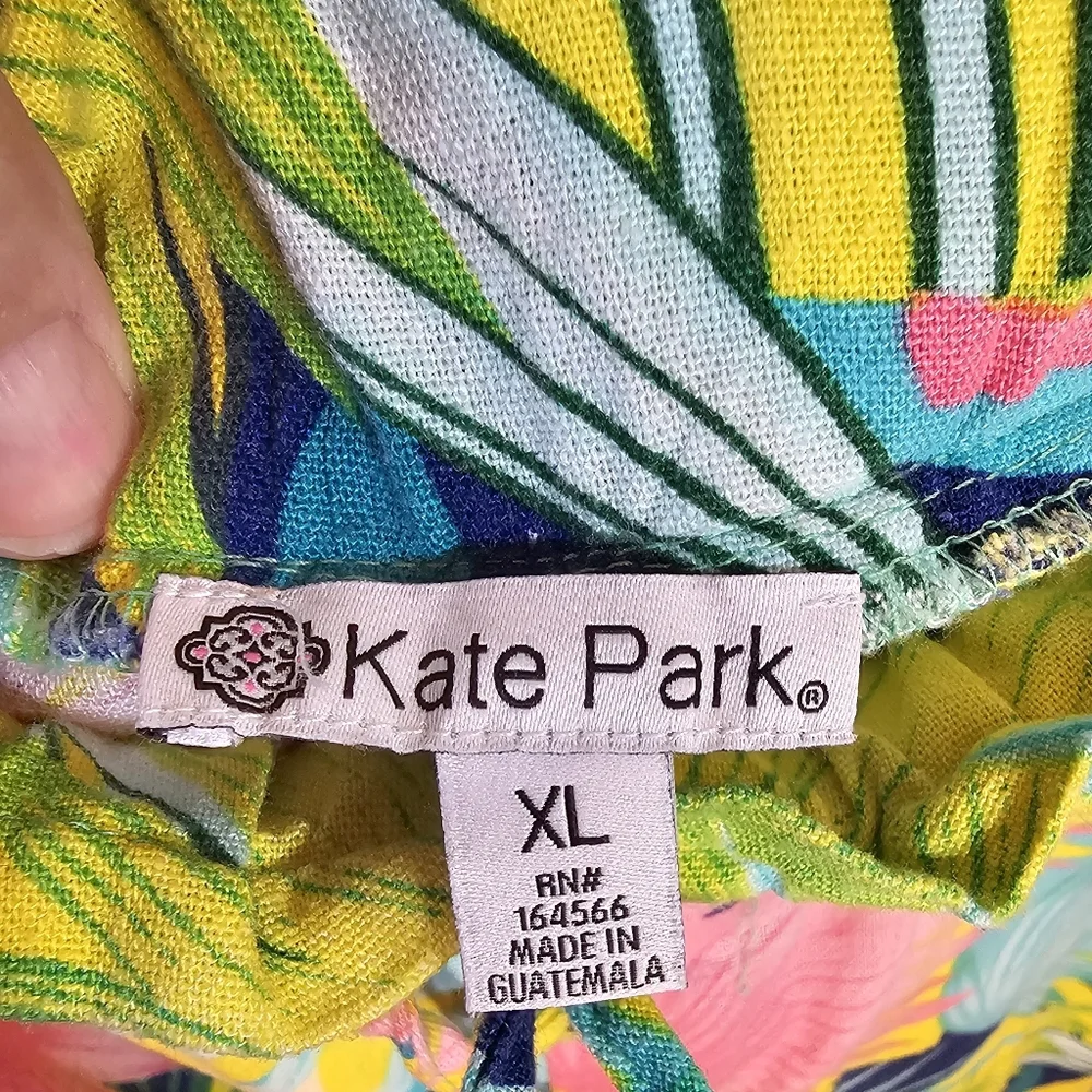 Kate Park XL Tropical Linen Blend Capri Pants - Picture 2 of 7